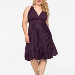 pleated halter dress